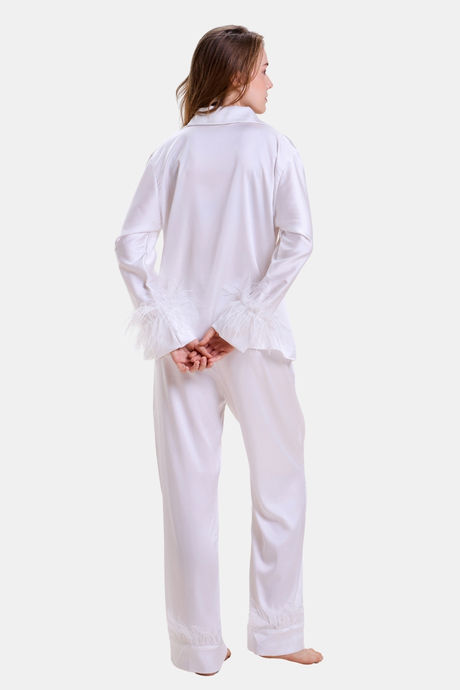 Mysthelle Silk & Satin Loungewear Set - Pearl White — image 2